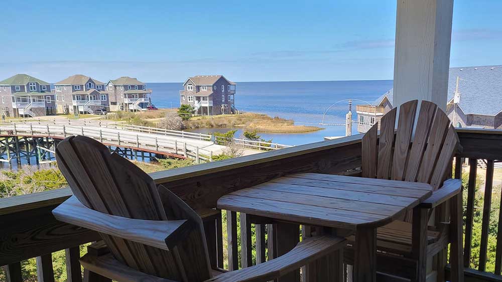 View from our deck over the water of this Outer Banks NC rental property